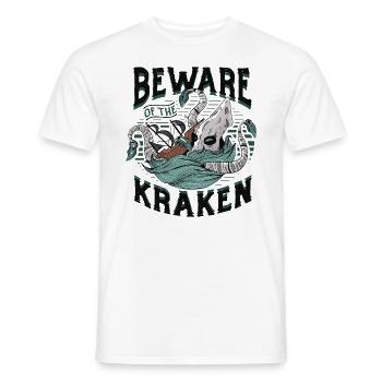 Méfiez-vous du Kraken - T-shirt homme - blanc - Devant - AI Model Male 178 dark (178cm)