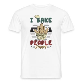 Je fais cuire des gens heureux amateurs de pâtisserie - T-shirt homme - blanc - Devant - AI Model Male 178 dark (178cm)