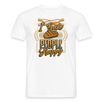 Je fais cuire des gens heureux amateurs de pâtisserie - T-shirt homme - blanc - Devant - AI Model Male 178 dark (178cm)