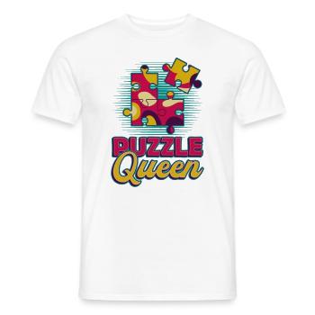 Puzzle Queen, jeu de réflexion - T-shirt homme - blanc - Devant - AI Model Male 178 dark (178cm)