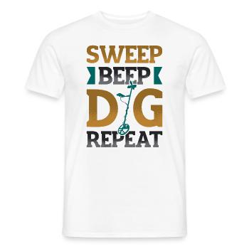 Sweep Beep Dig Répéter Chasse au trésor Metal - T-shirt homme - blanc - Devant - AI Model Male 178 dark (178cm)