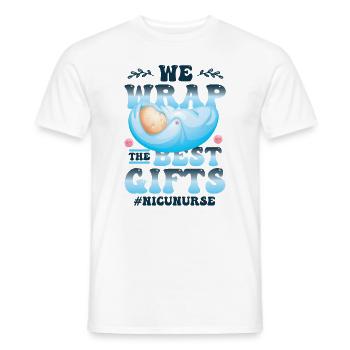 We wrap the best gifts - Men's T-Shirt - white - Front - AI Model Male 178 dark (178cm)