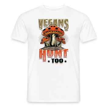 Veganer Jagen Zu Pilzjagd - Männer T-Shirt - Weiß - Vorne - AI Model Male 178 dark (178cm)
