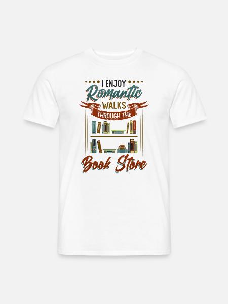 Romantische Spaziergänge Durch Den Buchladen - Männer T-Shirt - Weiß
