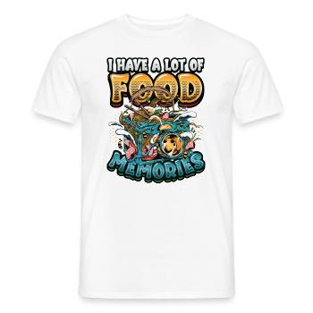 J’ai beaucoup de souvenirs alimentaires, j’aime manger - T-shirt homme - blanc - Devant - AI Model Male 178 dark (178cm)