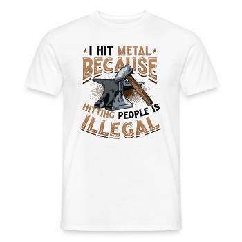 Hit Metal Blacksmith - T-shirt homme - blanc - Devant - AI Model Male 178 dark (178cm)