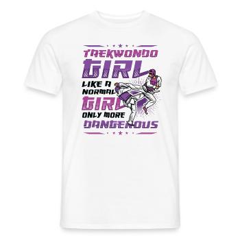 Martial Arts Girls Taekwondo - Men's T-Shirt - white - Front - AI Model Male 178 dark (178cm)