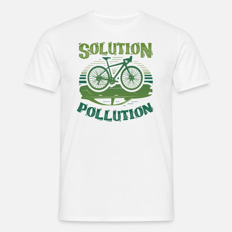 Polution Solution Environmental Protection Cycling - Men's T-Shirt - white