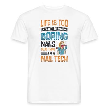 Je fais des ongles, amant nail tech - T-shirt homme - blanc - Devant - AI Model Male 178 dark (178cm)