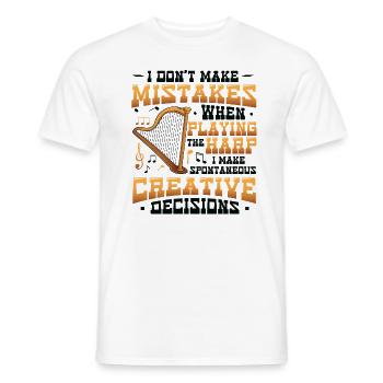 Joueur de harpe, joueur de harpe, harpe - T-shirt homme - blanc - Devant - AI Model Male 178 dark (178cm)