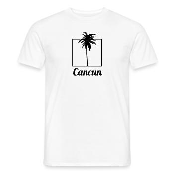 Cancun Palm Tree Holiday Trip Souvenir - Men's T-Shirt - white - Front - AI Model Male 178 dark (178cm)