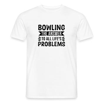 Bowling La réponse à tous les problèmes de la vie - T-shirt homme - blanc - Devant - AI Model Male 178 dark (178cm)