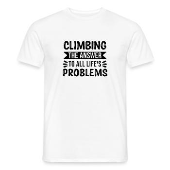 Escalader la réponse à tous les problèmes de la vie - T-shirt homme - blanc - Devant - AI Model Male 178 dark (178cm)