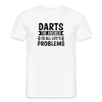 Darts La réponse à tous les problèmes de la vie - T-shirt homme - blanc - Devant - AI Model Male 178 dark (178cm)