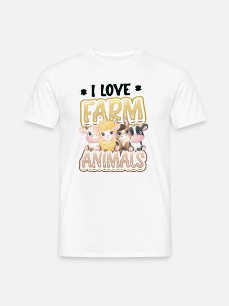 Ich Liebe Bauernhoftiere, Kinderbauernhof - Männer T-Shirt - Weiß