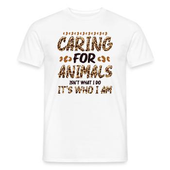 Caring for animals - animal shelter, animal lovers - Men's T-Shirt - white - Front - AI Model Male 178 dark (178cm)