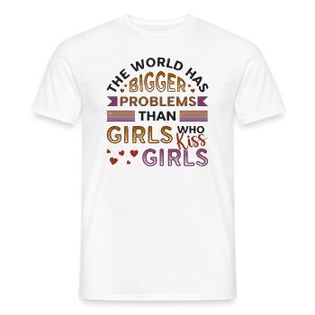 Des problèmes plus importants que les filles, embrasser les filles - T-shirt homme - blanc - Devant - AI Model Male 178 dark (178cm)