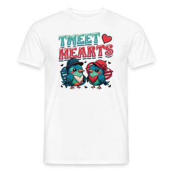 Tweethearts Vogel Paar Valentinstag Matching - Männer T-Shirt - Weiß - Vorne - AI Model Male 178 dark (178cm)