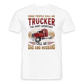 Trucker, Husband, Truck Driver, Dad - Männer T-Shirt - Weiß - Vorne - AI Model Male 178 dark (178cm)