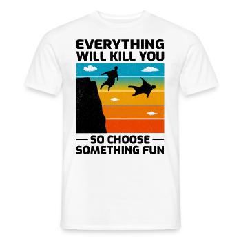 Wingsuit volant Base Jumping Parachutisme Wingsuit - T-shirt homme - blanc - Devant - AI Model Male 178 dark (178cm)