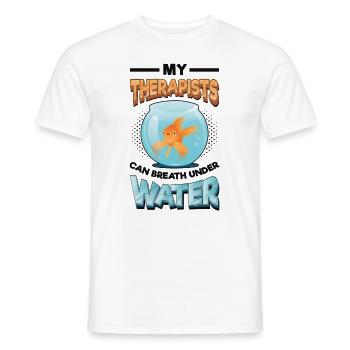 Fun fish keeping, fish keepers - Men's T-Shirt - white - Front - AI Model Male 178 dark (178cm)