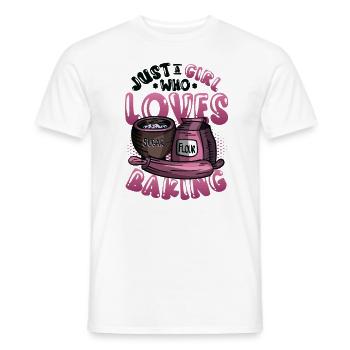 Only a girl who loves baking - Men's T-Shirt - white - Front - AI Model Male 178 dark (178cm)