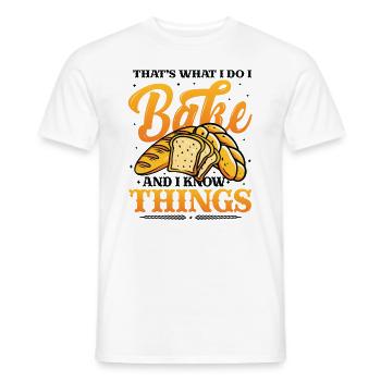 Boulanger, je le fais, je fais de la pâtisserie et je sais des choses - T-shirt homme - blanc - Devant - AI Model Male 178 dark (178cm)