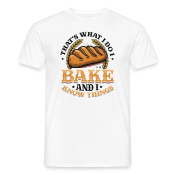 Boulanger, je le fais, je fais de la pâtisserie et je sais des choses - T-shirt homme - blanc - Devant - AI Model Male 178 dark (178cm)