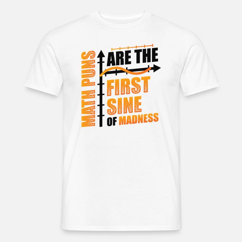 Mathe-Lehrer, Mathe-Schüler, Mathe-Wortspiele - Männer T-Shirt - Weiß