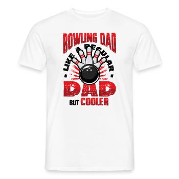 Papa bowling, comme un papa normal, mais plus cool - T-shirt homme - blanc - Devant - AI Model Male 178 dark (178cm)