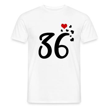 36th birthday anniversary hearts 36 - Men's T-Shirt - white - Front - AI Model Male 178 dark (178cm)