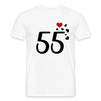 55th Birthday Anniversary Hearts 55 - Men's T-Shirt - white - Front - AI Model Male 178 dark (178cm)