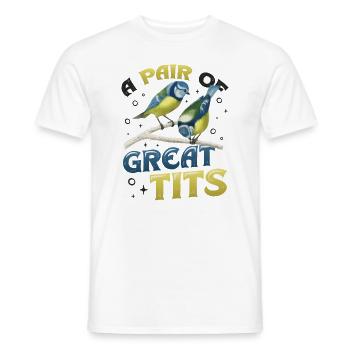 Une paire d’ornithologues géniaux - T-shirt homme - blanc - Devant - AI Model Male 178 dark (178cm)