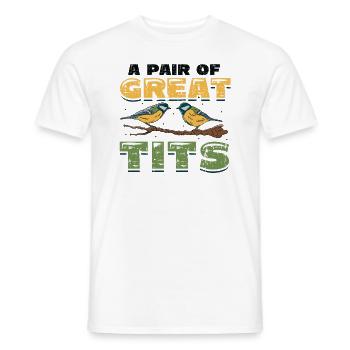 Une paire d’ornithologues géniaux - T-shirt homme - blanc - Devant - AI Model Male 178 dark (178cm)