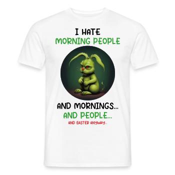 Je déteste les matins Édition de Pâques - T-shirt homme - blanc - Devant - AI Model Male 178 dark (178cm)
