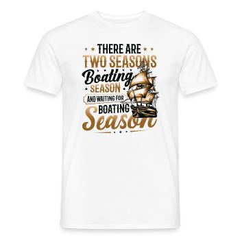 Warten Auf Die Bootssaison, Bootsführer - Männer T-Shirt - Weiß - Vorne - AI Model Male 178 dark (178cm)