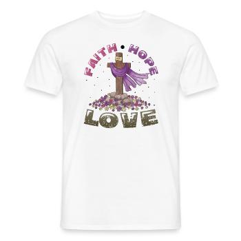 Faith, Hope, Love Church, Religion - Men's T-Shirt - white - Front - AI Model Male 178 dark (178cm)