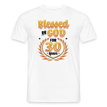 Religious by God for 30 years - Men's T-Shirt - white - Front - AI Model Male 178 dark (178cm)