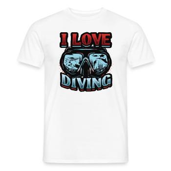 I love diving, scuba diving - Men's T-Shirt - white - Front - AI Model Male 178 dark (178cm)