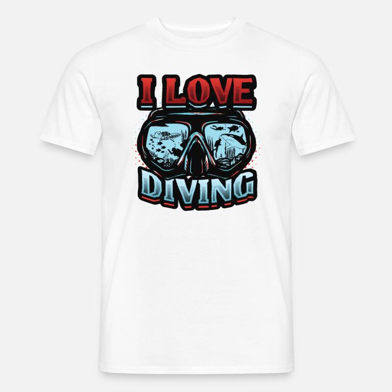 Ich Liebe Tauchen, Gerätetauchen - Männer T-Shirt - Weiß