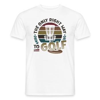 The only right way to golf, Frisbee Disc - Men's T-Shirt - white - Front - AI Model Male 178 dark (178cm)