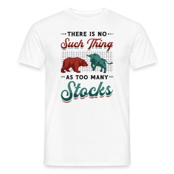 There are not too many stocks, bull-bear stocks - Men's T-Shirt - white - Front - AI Model Male 178 dark (178cm)
