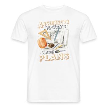 Architects always have plans, architecture - Men's T-Shirt - white - Front - AI Model Male 178 dark (178cm)