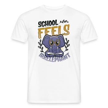 L’école se sent Irrelephant, anti-école - T-shirt homme - blanc - Devant - AI Model Male 178 dark (178cm)