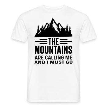 The Mountains are Calling and I must Go - Men's T-Shirt - white - Front - AI Model Male 178 dark (178cm)
