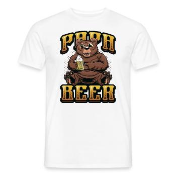 Daddy beer, teddy bear drinks beer - Men's T-Shirt - white - Front - AI Model Male 178 dark (178cm)