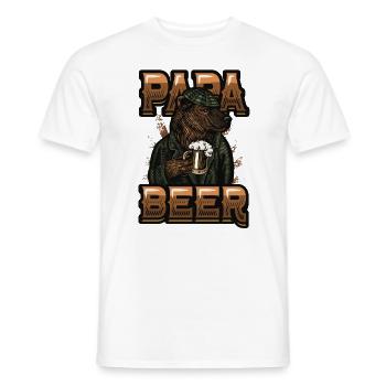 Daddy beer, teddy bear drinks beer - Men's T-Shirt - white - Front - AI Model Male 178 dark (178cm)
