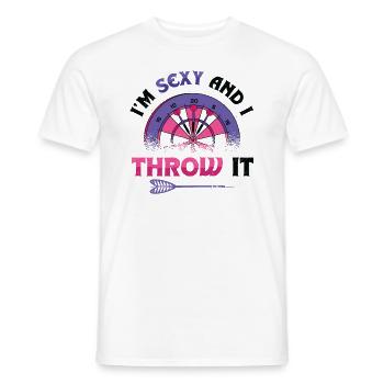 Je suis sexy et je lance une fléchette - T-shirt homme - blanc - Devant - AI Model Male 178 dark (178cm)