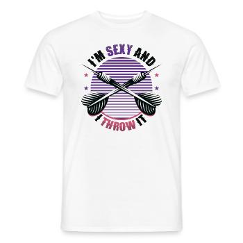 Je suis sexy et je lance une fléchette - T-shirt homme - blanc - Devant - AI Model Male 178 dark (178cm)