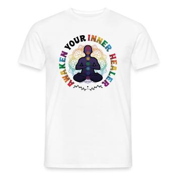 Éveillez votre guérisseur intérieur, Reiki Spirituel - T-shirt homme - blanc - Devant - AI Model Male 178 dark (178cm)